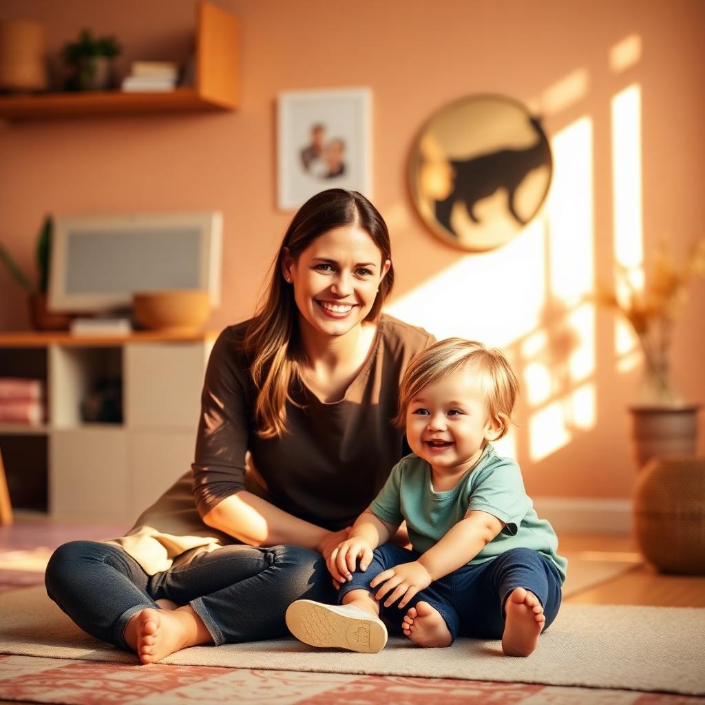 Speech therapist smiling with young child during a warm session